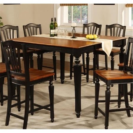 East West Furniture East West CT-BLK-T Chelsea Gathering 54 in. square counter height dining table with 18 in. butterfly leaf; Black & Cherry CHT-BLK-T